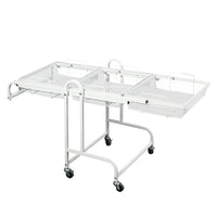 Levede 3 Tier Kitchen Trolley Cart Swivel White Colour