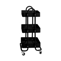 Levede 3 Tiers Kitchen Trolley Cart Black