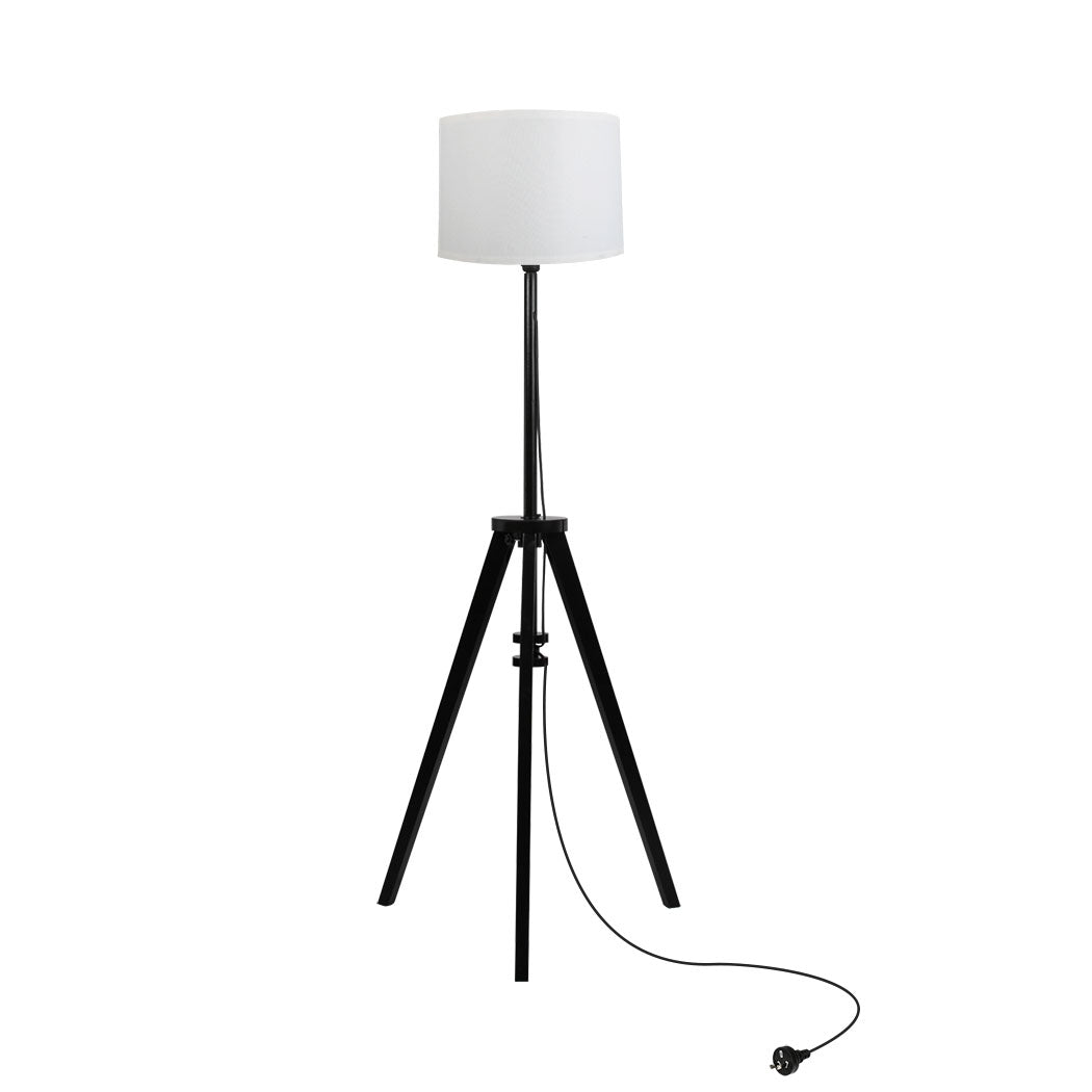 EMITTO Wooden Floor Lamp Modern Tripod Black