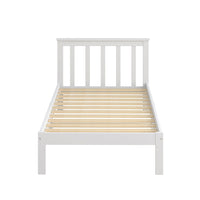 Levede Wooden Bed Frame King Single White