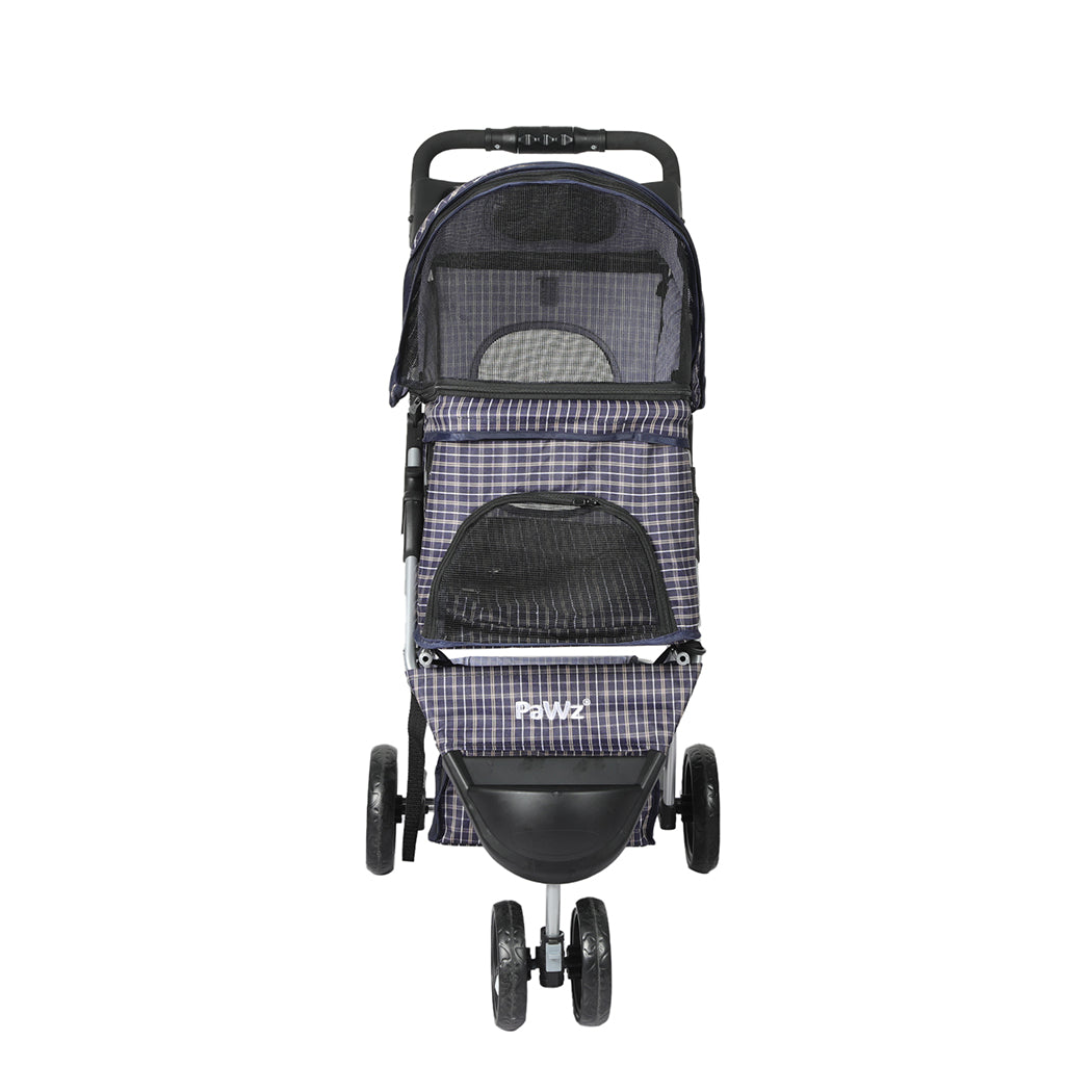 PaWz Large Pet Stroller Dog Cat Carrier Plaid