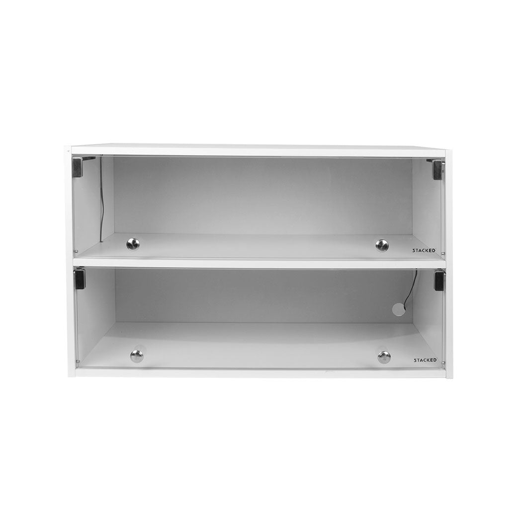 Stacked Shoes Storage Cabinet LED Sneaker White