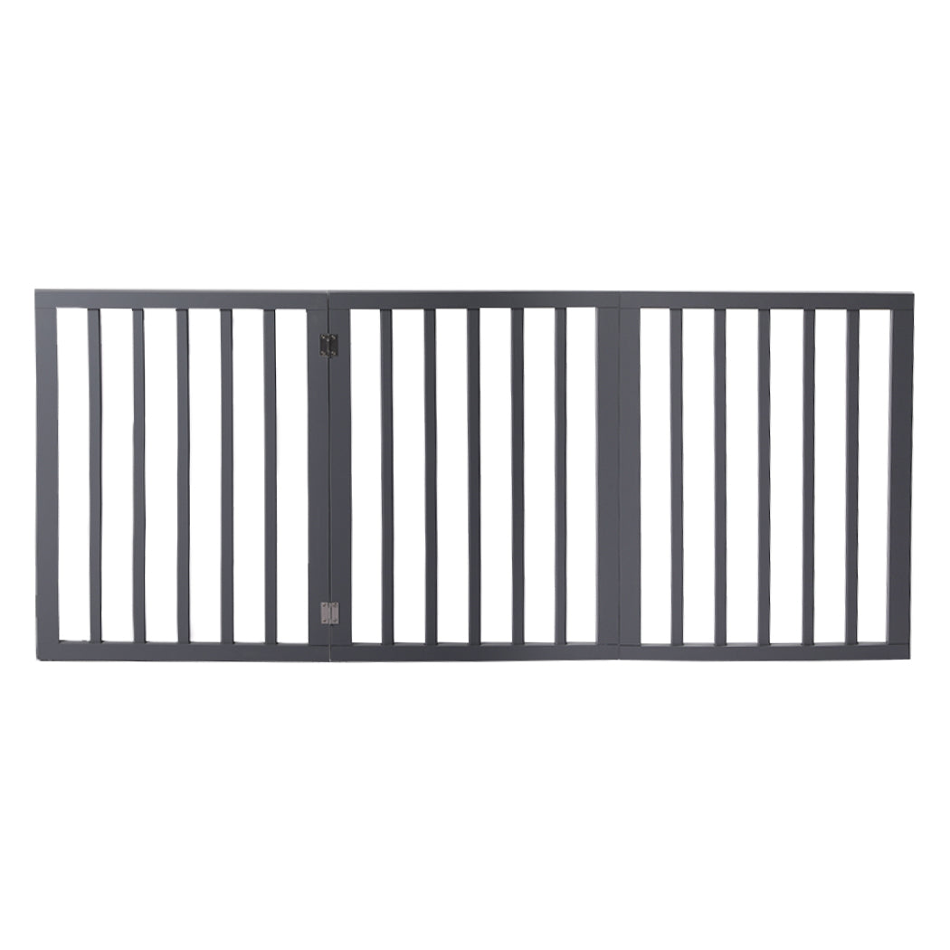 Wooden Pet Gate Dog Fence Retractable Grey 2000x 3MM