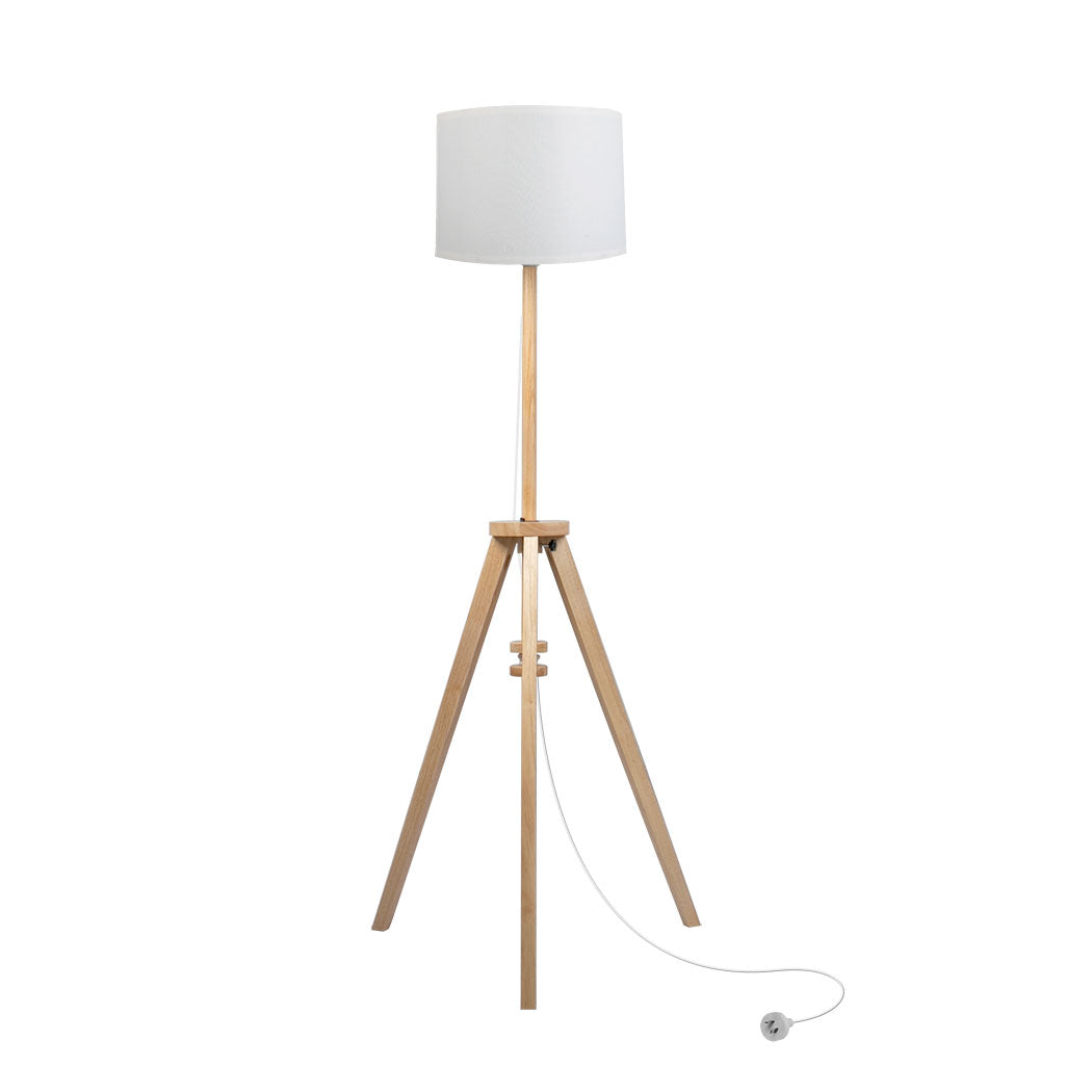 EMITTO Tripod Floor Lamp Wooden Modern Natural