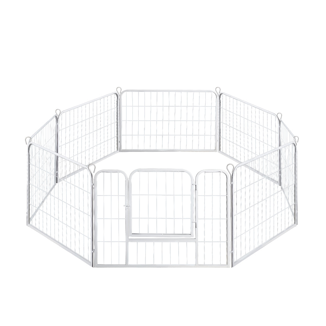 PaWz 8 Panel 24'' Pet Dog Playpen Puppy White 24 inch