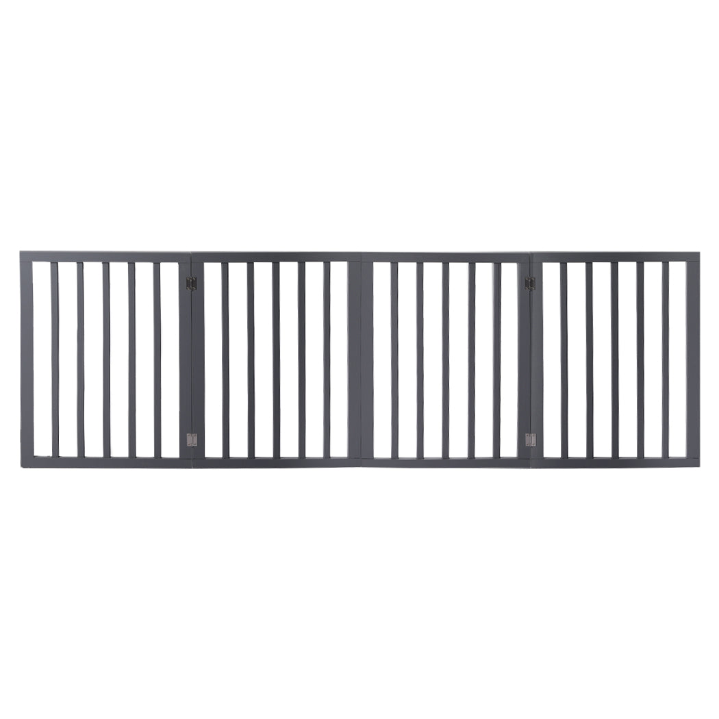 Wooden Pet Gate Dog Fence Retractable Grey 600x 3MM