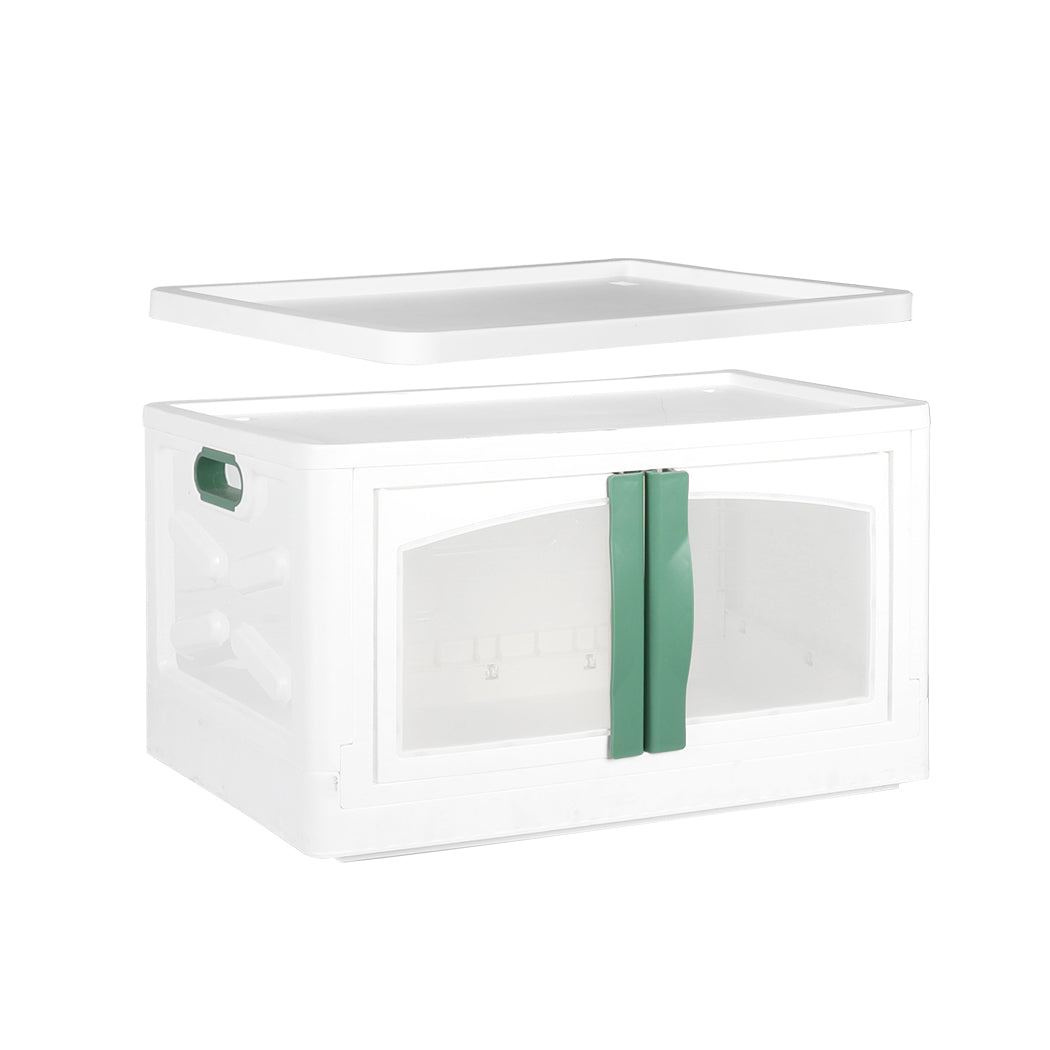 Foldable Storage Box Stackable Container Green