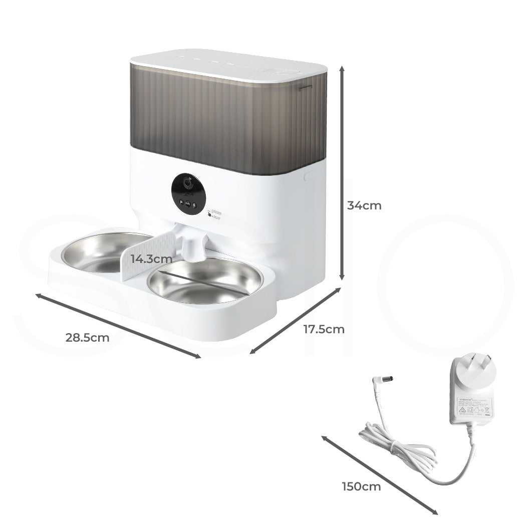 PaWz 7L Auto Pet Feeder Automatic Camera White