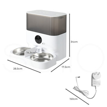 PaWz 7L Auto Pet Feeder Automatic Camera White