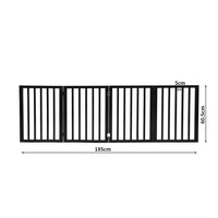 PaWz 4 Panels Wooden Pet Gate Dog Fence Black 600x 3MM