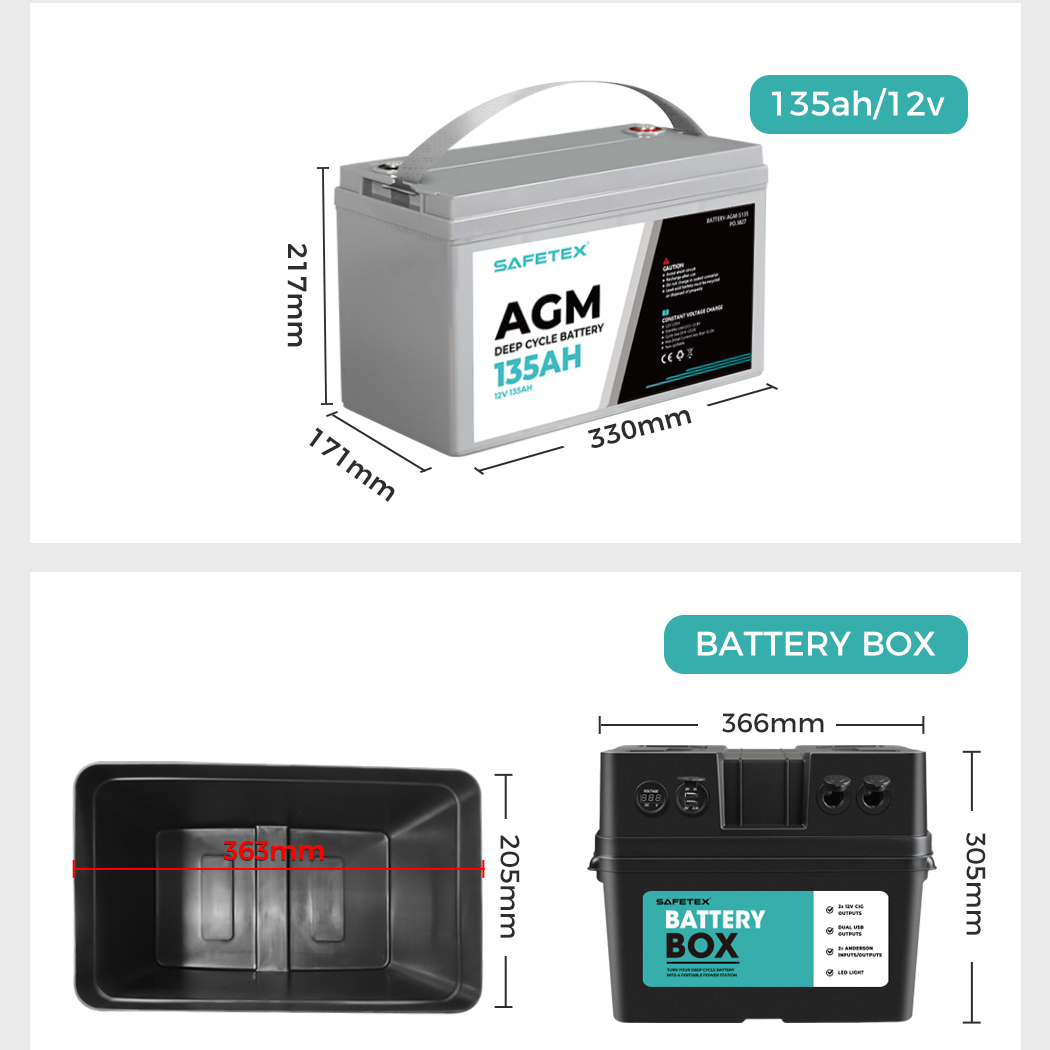 12V 135Ah AGM Battery Outdoor Rv Marine