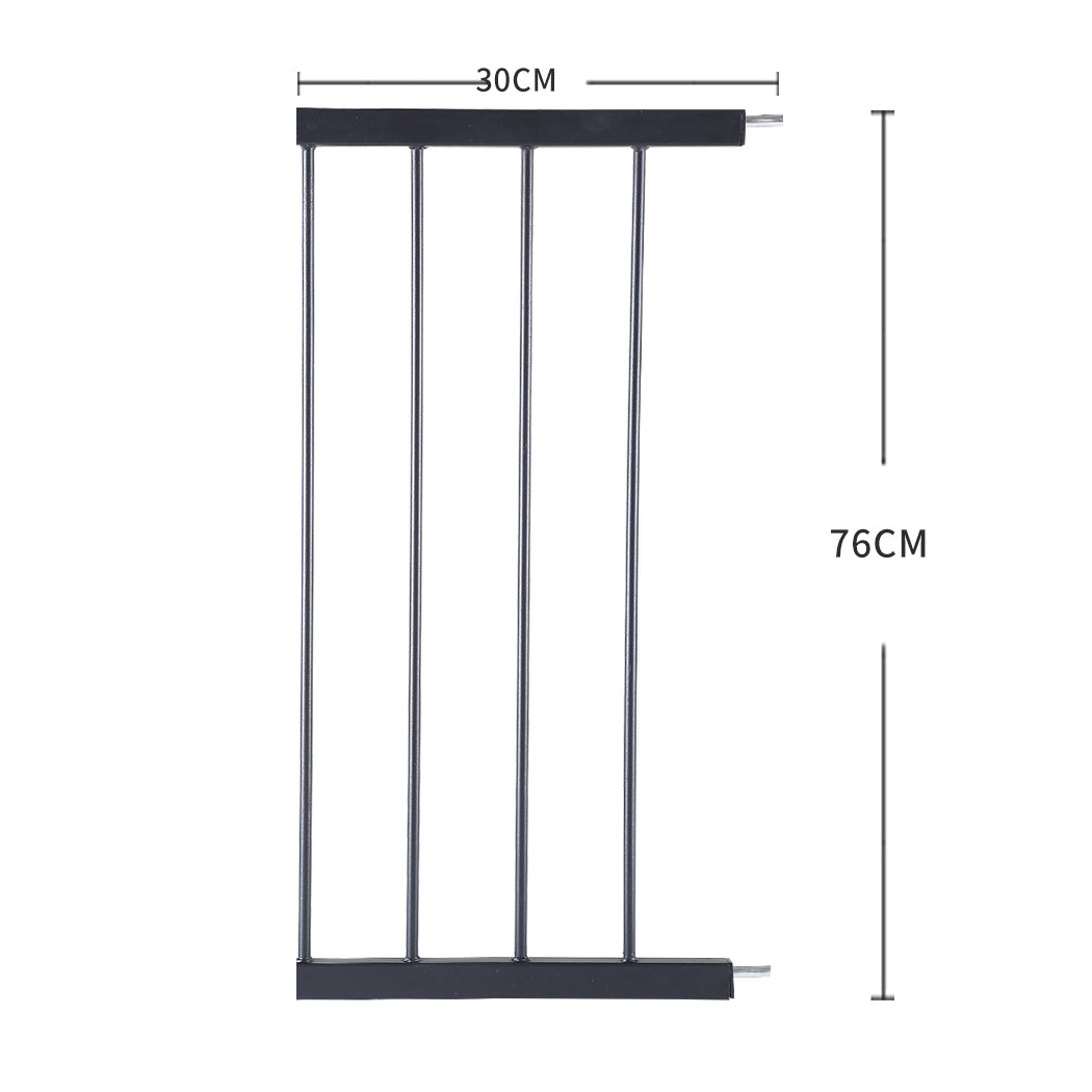 Levede Baby Safety Gate Adjustable Pet Black 30cm Extension