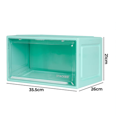 Stacked Sneaker Display Case Stackable Cyan