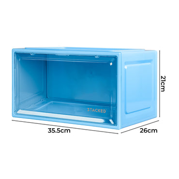 Stacked Sneaker Display Case Shoe Storage Blue