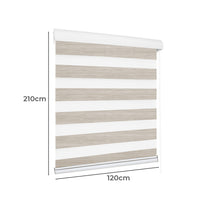 Marlow Blackout Zebra Roller Blind Curtains 120x210 Beige