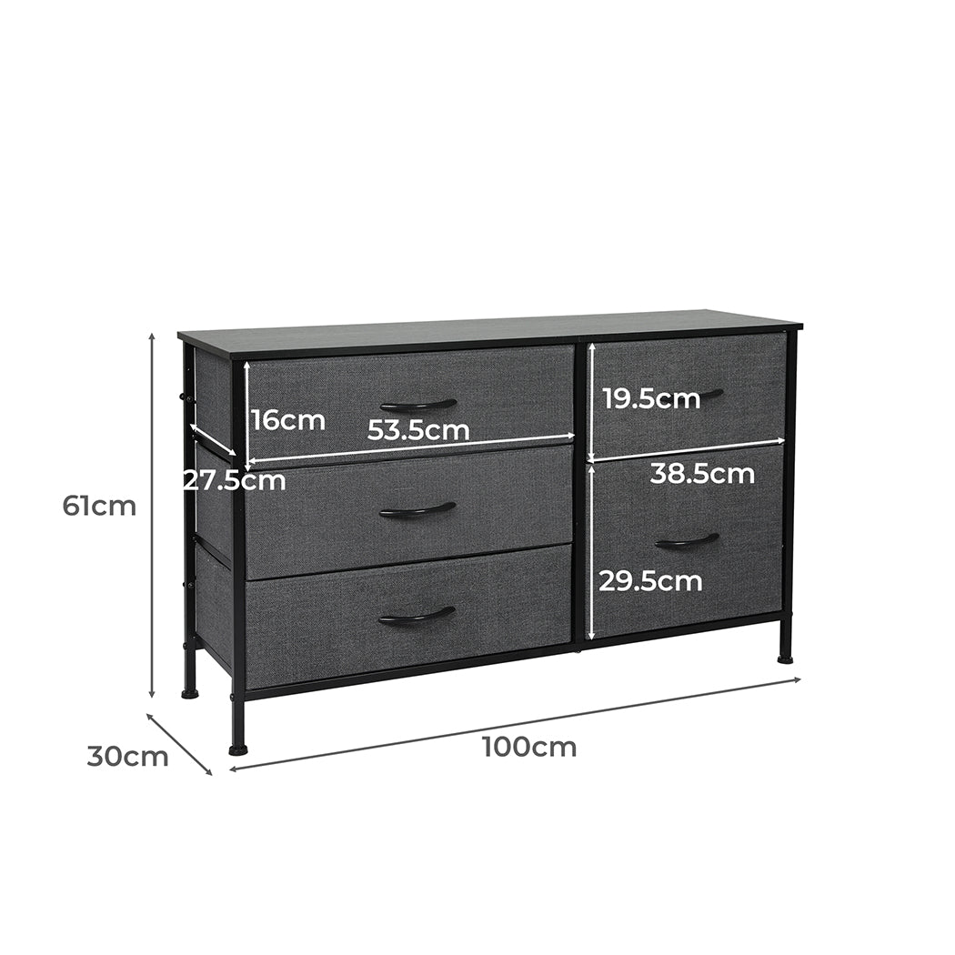 Levede Storage Cabinet Tower Chest Dark Grey