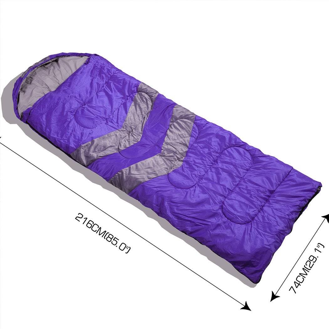 Mountview Single Sleeping Bag Bags Outdoor Purple