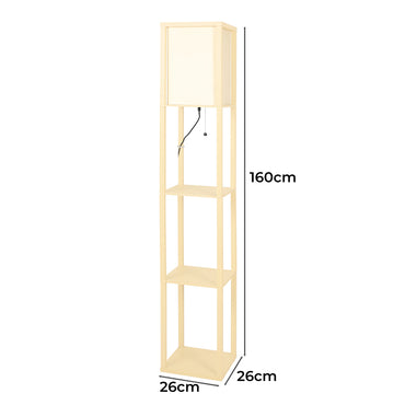 EMITTO Floor Lamp LED Storage Shelf Khaki