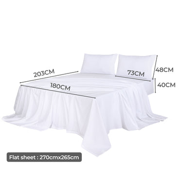Dreamz 4pcs King Size 100% Bamboo Bed Sheet Set in White Colour