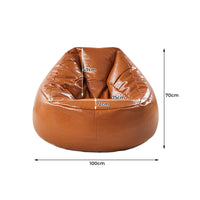 Marlow Bean Bag Chair Cover PU Couch Tan