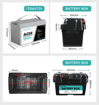 12V 135Ah AGM Battery Outdoor Rv Marine