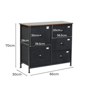 Levede Chest of 5 Drawers Storage Cabinet