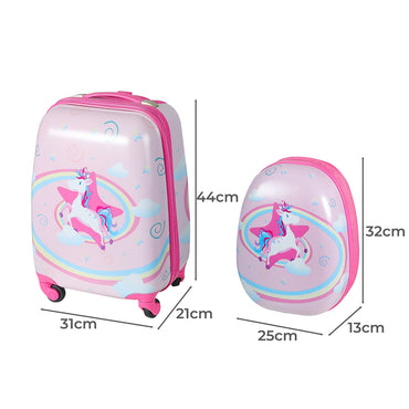 BoPeep 16''13'' 2PCS Kids Luggage Set Unicorn