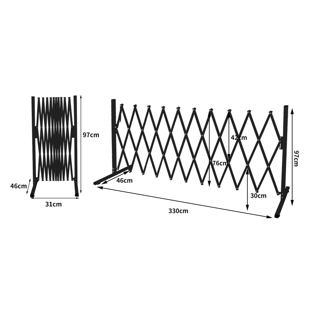 Garden Security Fence Gate Expandable Black