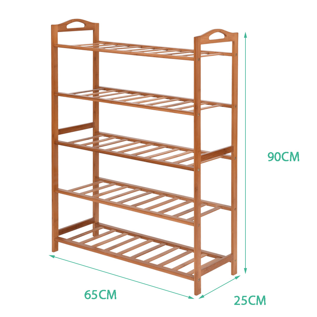 Levede 5 Tiers Bamboo Shoe Rack Storage