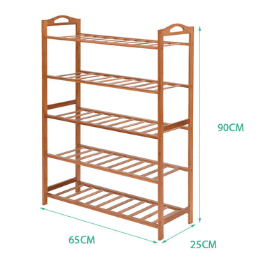 Levede 5 Tiers Bamboo Shoe Rack Storage