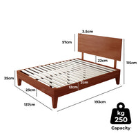 Levede Queen Rubberwood Bed Frame