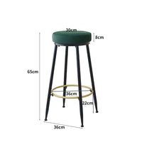 Levede 2x Bar Stools Barstools Velvet Green