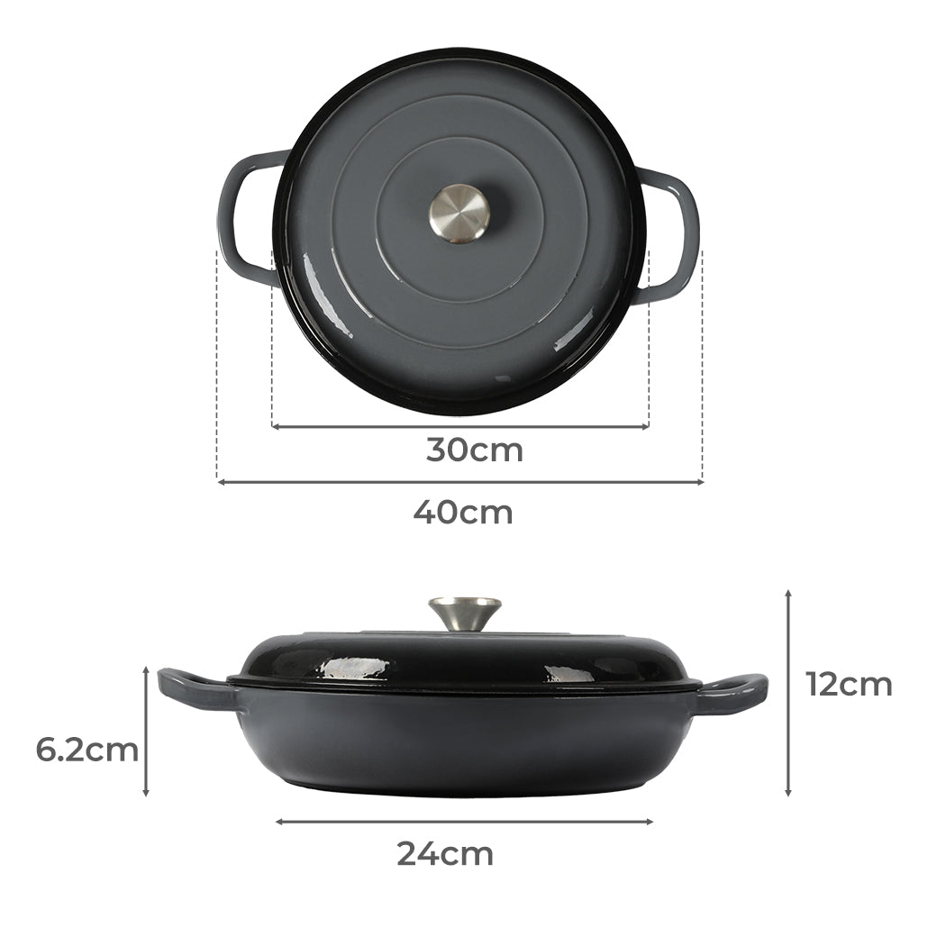 3.5L Enamel Dutch Oven Pan in Black Colour