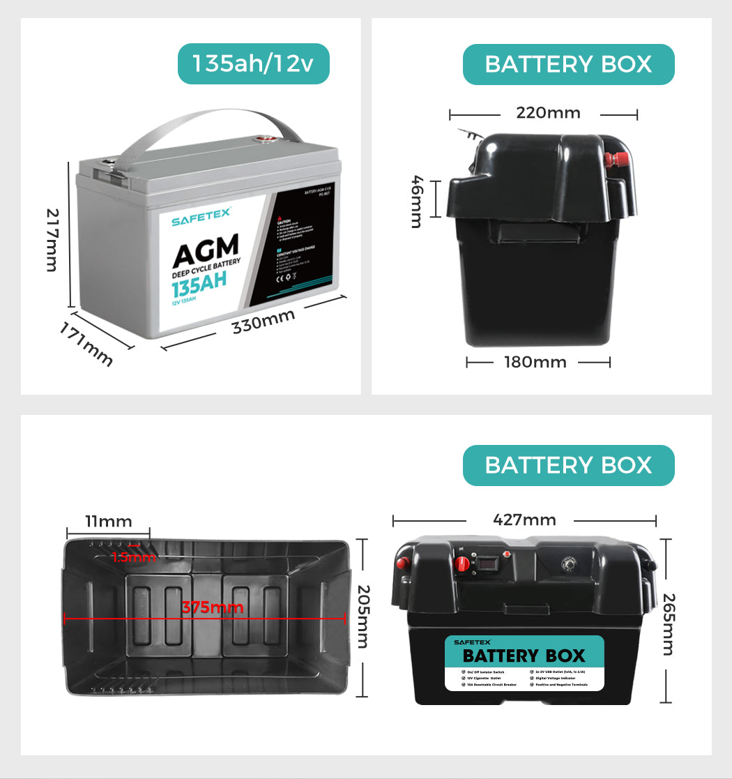 12V 135Ah AGM Battery Outdoor Rv Marine