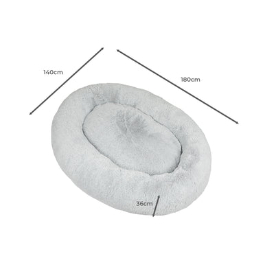 TheNapBed 1.8m Human Size Pet Bed Fluffy Grey