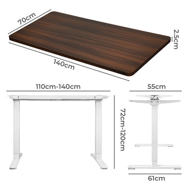 Levede Motorised Standing Desk Adjustable 140cm Walnut 1000x 1MM