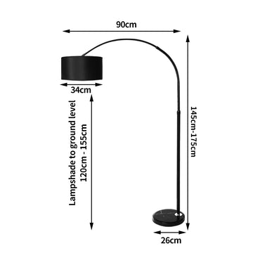 EMITTO Modern LED Floor Lamp Reading Black