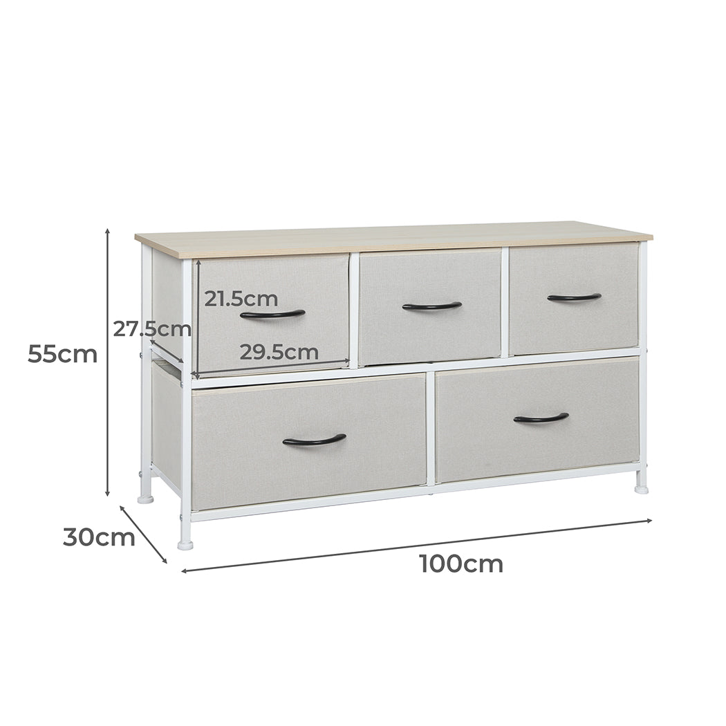 Levede Storage Cabinet Tower Chest Beige