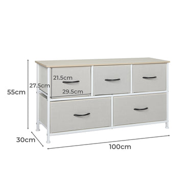 Levede Storage Cabinet Tower Chest Beige