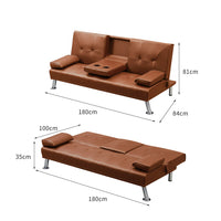 Levede Sofa Bed Adjustable Recliner Brown