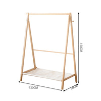 Levede Clothes Rack Wooden Wardrobe Natural