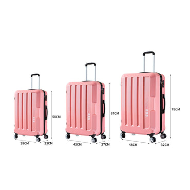 Slimbridge 20"24"28" 3PC Luggage Sets Rose Gold