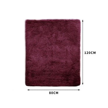 Designer Soft Shag Shaggy Floor Confetti Burgundy