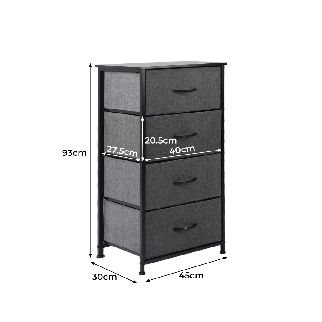 Levede Storage Cabinet Tower Chest Dark Grey