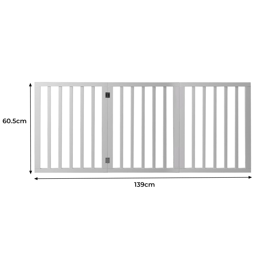 Wooden Pet Gate Dog Fence Retractable White 2000x 3MM