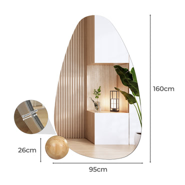 Yezi Full Length Floor Mirror 95cm x 160cm with Ball Base
