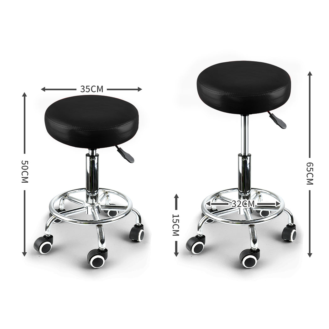 2x Levede Swivel Salon Barstool Hairdressing Black