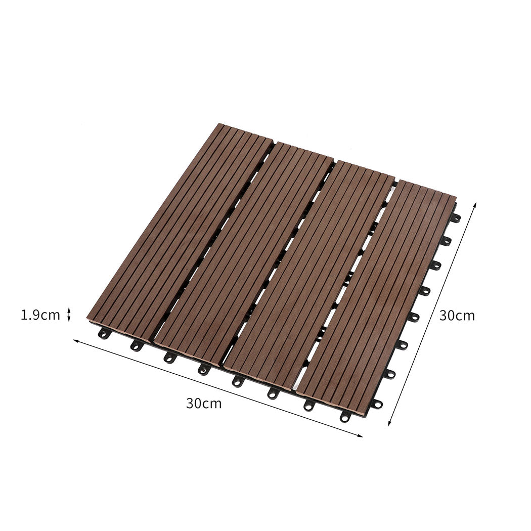 Marlow x10 Floor Tiles Plastic Decking Coffee