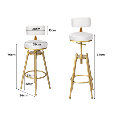 Levede 1x Bar Stools Kitchen Stool Chair White