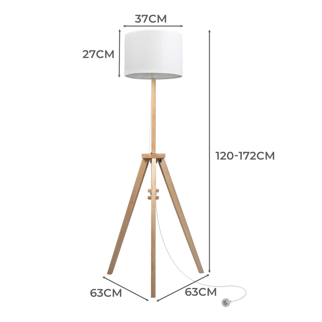 EMITTO Tripod Floor Lamp Wooden Modern Natural